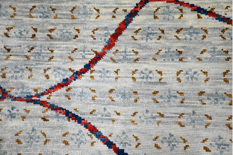 Modern-Contemporary Multicolor Hand Knotted 81 X 103 Area Rug 904-145139 Image 4