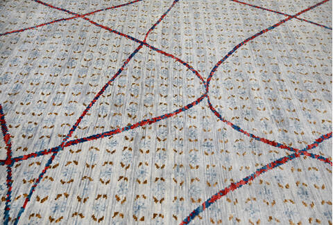 Modern-Contemporary Multicolor Hand Knotted 81 X 103 Area Rug 904-145139 Image 5