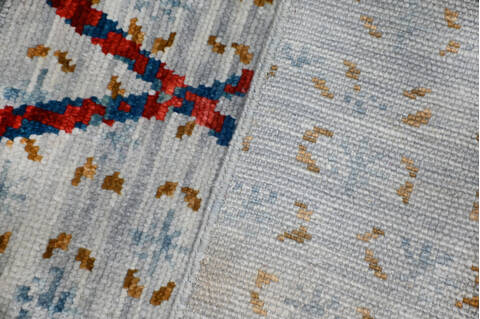 Modern-Contemporary Multicolor Hand Knotted 81 X 103 Area Rug 904-145139 Image 6