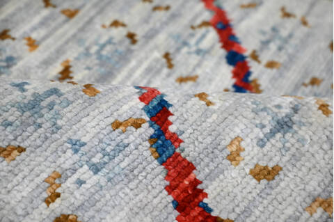 Modern-Contemporary Multicolor Hand Knotted 81 X 103 Area Rug 904-145139 Image 7