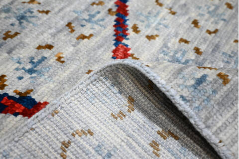 Modern-Contemporary Multicolor Hand Knotted 81 X 103 Area Rug 904-145139 Image 8