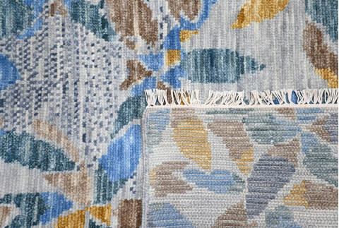 Modern-Contemporary Multicolor Hand Knotted 79 X 99 Area Rug 904-145146 Image 3