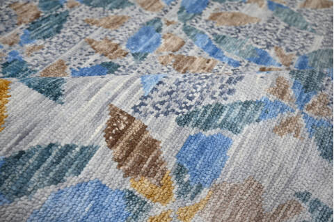 Modern-Contemporary Multicolor Hand Knotted 79 X 99 Area Rug 904-145146 Image 8