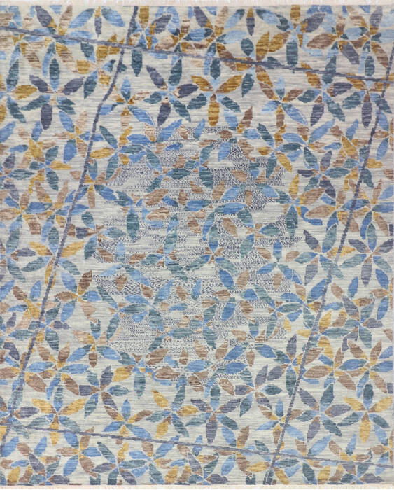Modern-Contemporary Multicolor Hand Knotted 79 X 99 Area Rug 904-145146 Image 0