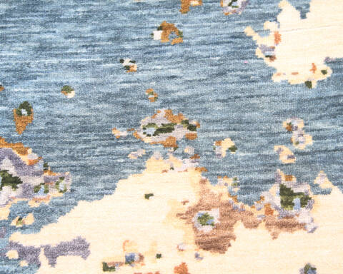 Modern-Contemporary Multicolor Round Hand Knotted 710 X 711 Area Rug 904-145152 Image 3