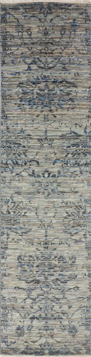 Modern-Contemporary Multicolor Runner Hand Knotted 26 X 101 Area Rug 904-145159 Image 0