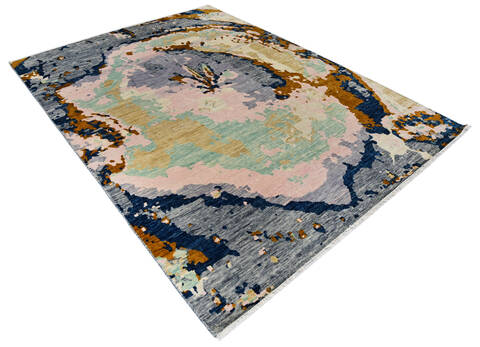 Modern-Contemporary Multicolor Hand Knotted 810 X 119 Area Rug 904-145167 Image 1