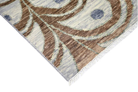 Modern-Contemporary Multicolor Hand Knotted 80 X 106 Area Rug 904-145169 Image 2