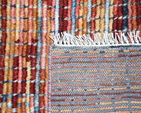 Modern-Contemporary Multicolor Hand Knotted 102 X 142 Area Rug 904-145174 Image 3