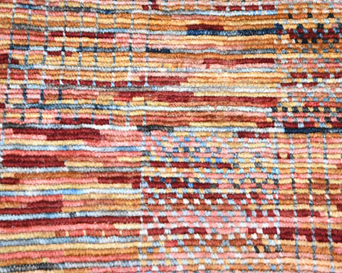 Modern-Contemporary Multicolor Hand Knotted 102 X 142 Area Rug 904-145174 Image 4