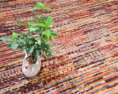 Modern-Contemporary Multicolor Hand Knotted 102 X 142 Area Rug 904-145174 Image 8