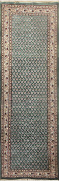 Persian Green Runner Hand Knotted 2'6" X 18'0"  Area Rug 902-145180