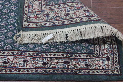 Persian Green Runner Hand Knotted 26 X 200 Area Rug 902-145181 Image 1