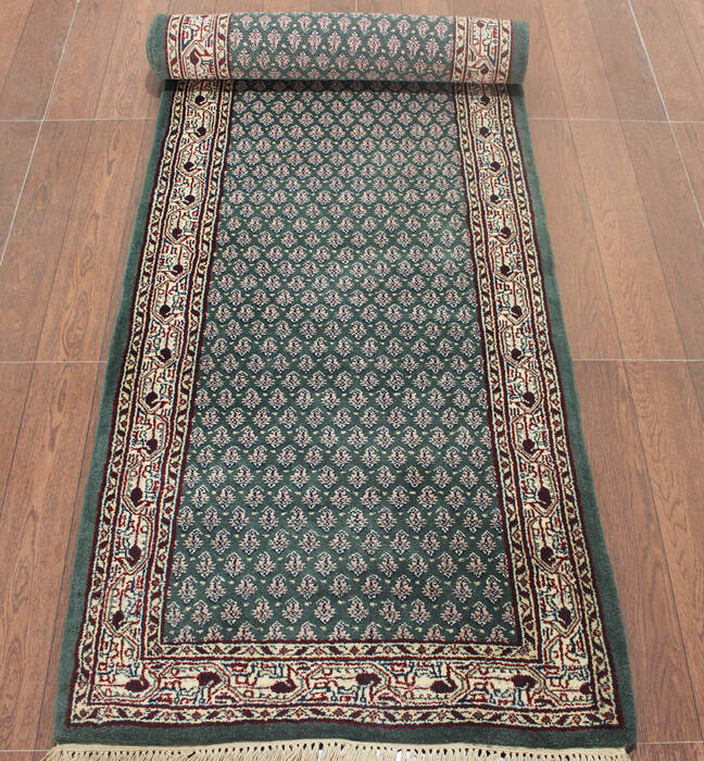 Persian Green Runner Hand Knotted 26 X 200 Area Rug 902-145181 Image 2
