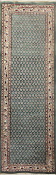 Persian Green Runner Hand Knotted 2'6" X 20'0"  Area Rug 902-145181