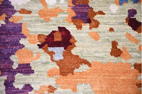 Modern-Contemporary Multicolor Hand Knotted 811 X 123 Area Rug 904-145183 Image 4