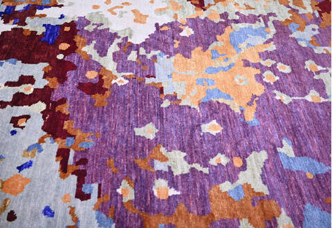 Modern-Contemporary Multicolor Hand Knotted 811 X 123 Area Rug 904-145183 Image 5