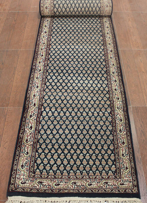 Persian Blue Runner Hand Knotted 22 X 110 Area Rug 902-145187 Image 1