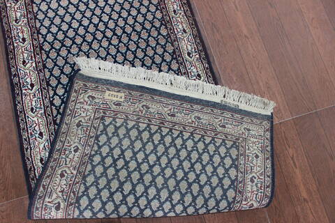 Persian Blue Runner Hand Knotted 22 X 110 Area Rug 902-145187 Image 3