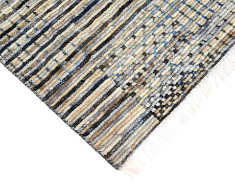 Modern-Contemporary Multicolor Hand Knotted 82 X 102 Area Rug 904-145197 Image 3