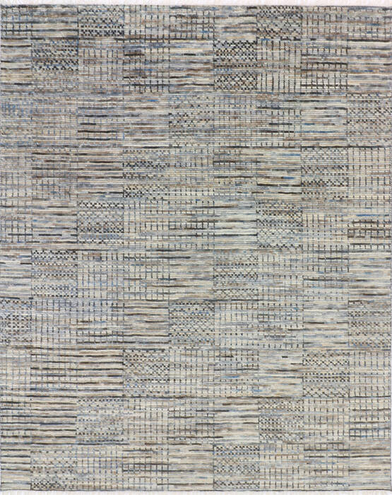 Modern-Contemporary Multicolor Hand Knotted 82 X 102 Area Rug 904-145197 Image 0