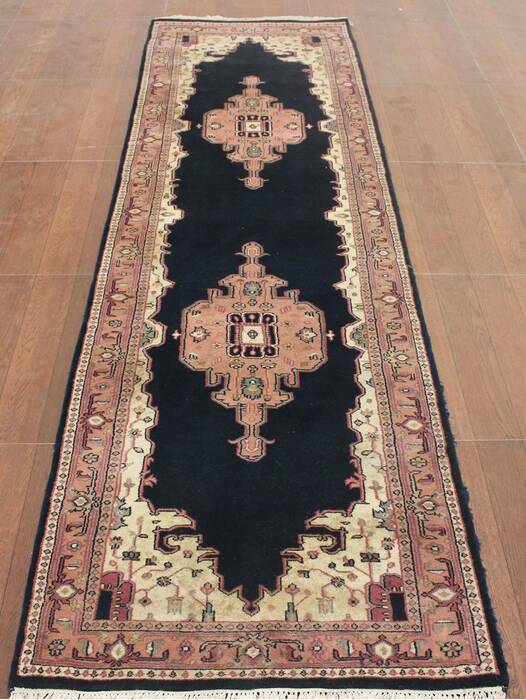 Kashan Blue Runner Hand Knotted 26 X 100 Area Rug 902-145199 Image 2
