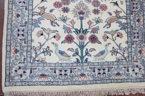 Kashan Beige Hand Knotted 30 X 50 Area Rug 902-145201 Image 1