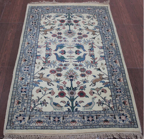 Kashan Beige Hand Knotted 30 X 50 Area Rug 902-145201 Image 4