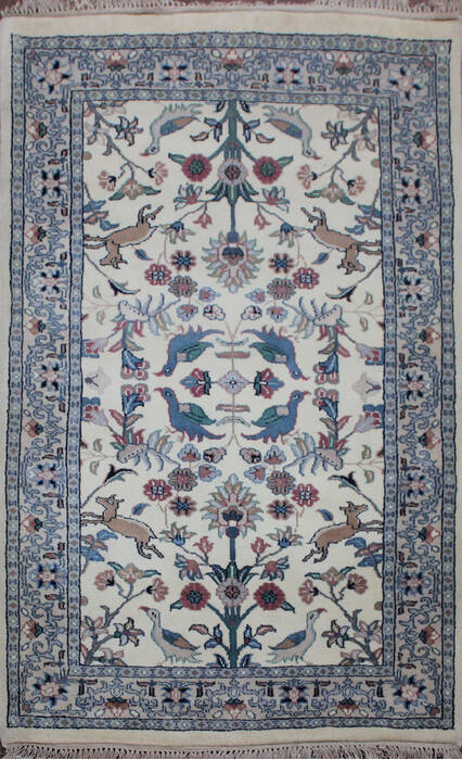 Kashan Beige Hand Knotted 30 X 50 Area Rug 902-145201 Image 0
