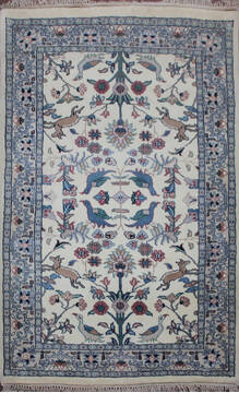 Kashan Beige Hand Knotted 3'0" X 5'0"  Area Rug 902-145201