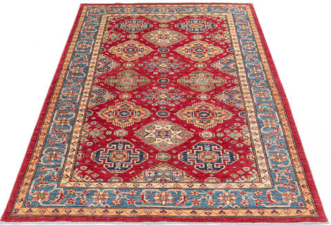 Kazak Red Hand Knotted 56 X 78 Area Rug 700-145228 Image 1