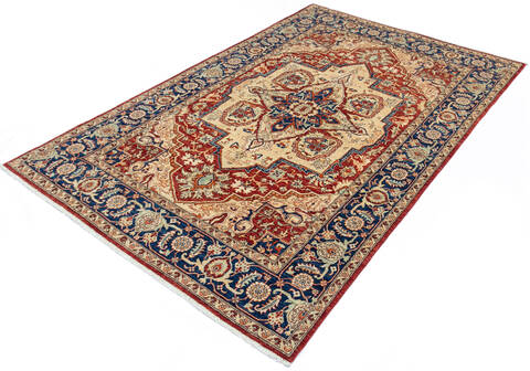 Heriz Red Hand Knotted 60 X 92 Area Rug 700-145230 Image 2