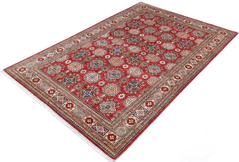 Kazak Red Hand Knotted 58 X 83 Area Rug 700-145233 Image 2