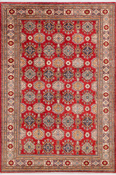 Kazak Red Hand Knotted 5'8" X 8'3"  Area Rug 700-145233