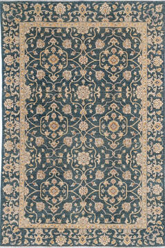 Afghan Chobi Green Rectangle 7x10 ft Wool Carpet 145234