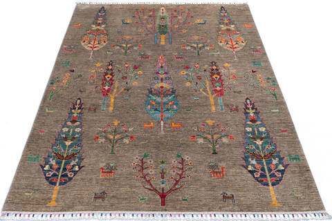 Chobi Brown Hand Knotted 59 X 710 Area Rug 700-145235 Image 1