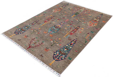 Chobi Brown Hand Knotted 59 X 710 Area Rug 700-145235 Image 2