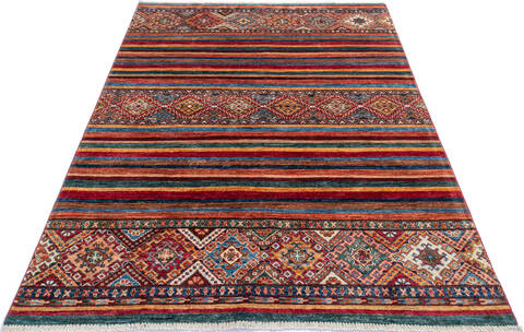 Sold at Auction: Hand Knotted Afghan Rug 2.5x4.5 ft #4686