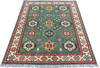 Kazak Green Hand Knotted 410 X 67 Area Rug 700-145245 Thumb 1