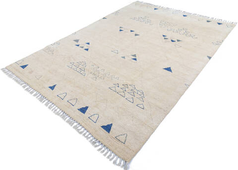 Moroccan White Hand Knotted 711 X 114 Area Rug 700-145251 Image 2