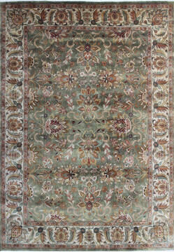 Kashan Green Hand Knotted 9'0" X 12'0"  Area Rug 902-145252