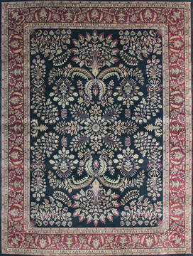 Indian Kashan Multicolor Rectangle 9x12 ft Wool Carpet 145254