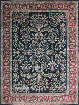 Indian Kashan Multicolor Rectangle 9x12 ft Wool Carpet 145254