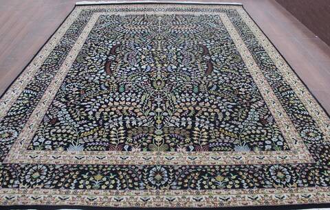 Kashan Multicolor Hand Knotted 90 X 120 Area Rug 902-145255 Image 3