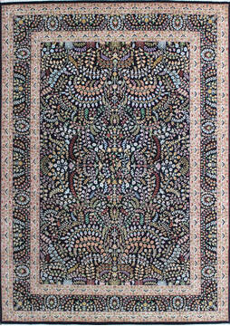 Indian Kashan Multicolor Rectangle 9x12 ft Wool Carpet 145255
