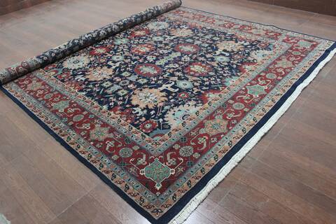 Kashan Multicolor Hand Knotted 86 X 116 Area Rug 902-145256 Image 2