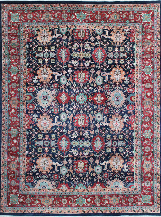 Kashan Multicolor Hand Knotted 86 X 116 Area Rug 902-145256 Image 0