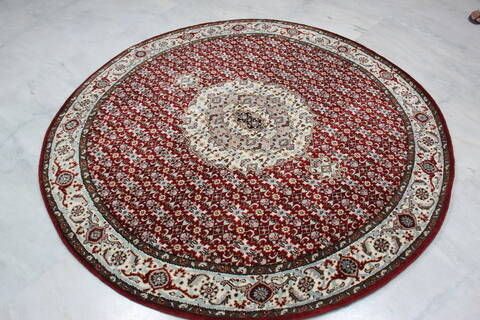 Mahi Red Round Hand Knotted 60 X 60 Area Rug 905-145257 Image 7