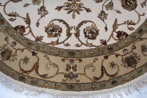 Jaipur White Round Hand Knotted 50 X 51 Area Rug 905-145259 Image 3