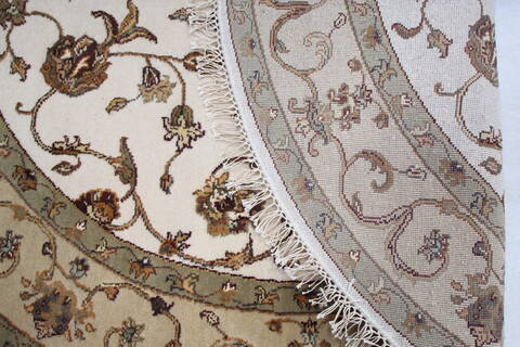 Jaipur White Round Hand Knotted 50 X 51 Area Rug 905-145259 Image 7